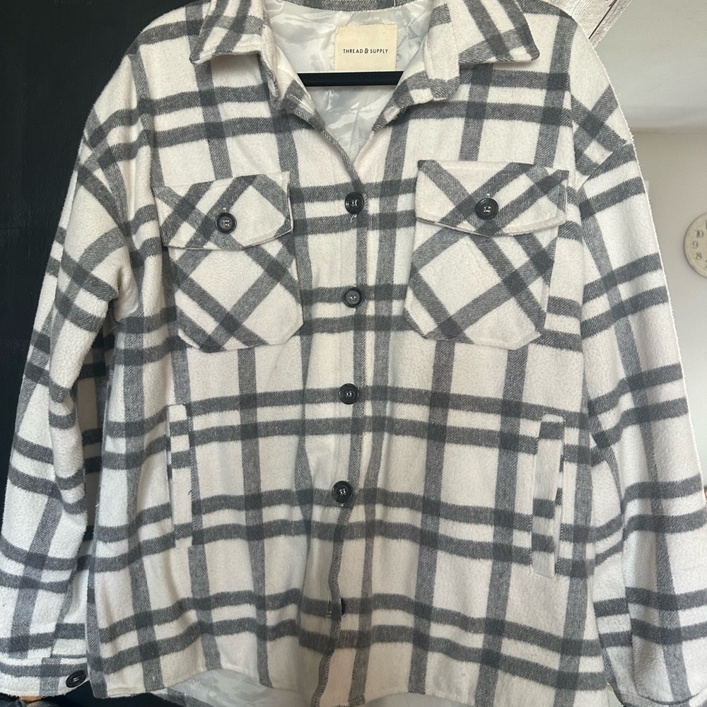 Thread & Supply Gray and Cream Outerwear